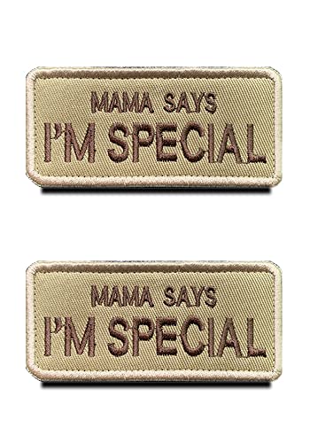 2 Stück taktische braune Mama Says I am Special Lustige Hunde- und Katzen-Aufnäher, Militär-Stickerei, Haken- und Schlaufen-Service-Hundegeschirr für mittelgroße und große Hunde, Tiere, Kleidung 2 Stück taktische braune Mama Says I am Special Lustige Hunde- und Katzen-Aufnäher, Militär-Stickerei, Haken- und Schlaufen-Service-Hundegeschirr für mittelgroße und große Hunde, Tiere, Kleidung von Zcketo