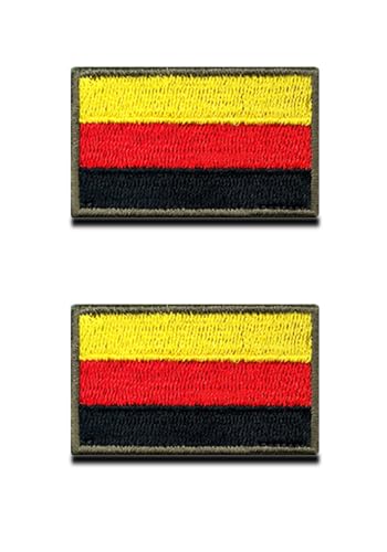 2 Stücke 5x3 cm Mini Deutschland Flaggen Patch Gestickt Abzeichen mit Klett Deutsch Applikationen für Kleidung Taschen Rucksack Uniform Weste Militär Taktisch Draussen Jersey-Grüne Grenze von Zcketo