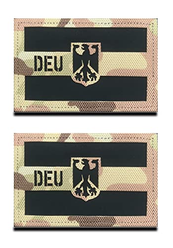 2 Stücke Camo Deutschland DEU Deutsche Flagge IR Infrarot Reflektierend Dekorative Applikationen Patches Taktische Militär Moral Abzeichen Für Taktische Kleidung Rucksack Uniform Jacke Jean von Zcketo