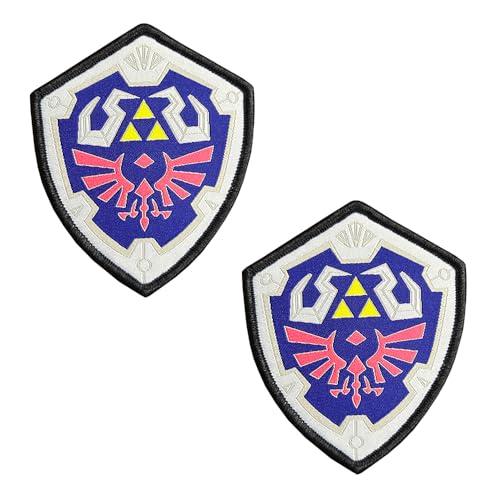 2 Stücke Patch Kompatibel mit Legend of Zelda Hyrule's Royal Crest Shield Taktische Spiel Moral Appliques Emblem Patch für Kleidung Rucksack Uniform Weste Hut Jacke Hundeweste Biker von Zcketo