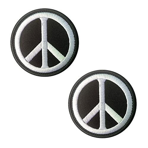 2er-Set Peace Zeichen Frieden Liebe Klett Patch Airsoft Patch Klett Militär Patches Aufkleber Abzeichen Klettbänder für Airsoft Cosplay Paintball Taktische Kleidung Rucksack Uniform Weste von Zcketo