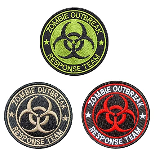 3 Stück Die Gruppe für Biokrisen Zombie-Ausbruch Emblem Militär Patches mit Klettverschluss für Taktische Airsoft CS Paintball Kleidung Rucksack Uniform Weste Jacken Jeans Hundekleidung von Zcketo