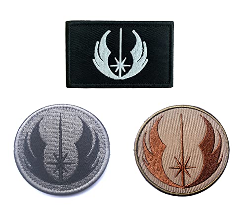 3 Stück Jedi Order Jedi Orden Ritter Symbol Patches Set, mit Klettverschluss Taktische Militär Moral Appliques Emblem Abzeichen Patch zum Tasche Rucksack kleidung Filmfans von Zcketo