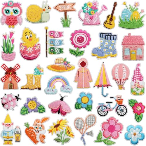 32 Stück Frühlingsblüten zum Aufbügeln, Vintage-Stil, sortiert, niedlich, ästhetisch, Sommerblumen, Feiertage, bestickt, zum Aufnähen auf Kleidung, Rucksäcke, Jeans, Hüte, DIY-Zubehör 32 Stück Frühlingsblüten zum Aufbügeln, Vintage-Stil, sortiert, niedlich, ästhetisch, Sommerblumen, Feiertage, bestickt, zum Aufnähen auf Kleidung, Rucksäcke, Jeans, Hüte, DIY-Zubehör von Zcketo