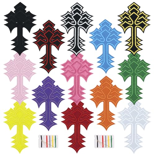 39 Stück Kreuz-Flicken in 13 Farben, zum Aufbügeln oder Aufnähen, bestickt, Retro-Kreuz-Applikation, Vintage-Stil, DIY-Dekoration für Kleidung, Jeans, Hüte, T-Shirts, Jacken, Rucksäcke usw. 39 Stück Kreuz-Flicken in 13 Farben, zum Aufbügeln oder Aufnähen, bestickt, Retro-Kreuz-Applikation, Vintage-Stil, DIY-Dekoration für Kleidung, Jeans, Hüte, T-Shirts, Jacken, Rucksäcke usw. von Zcketo