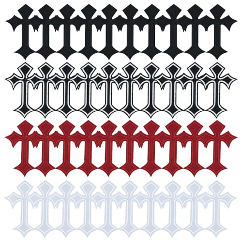 40 Stück 4-farbige Kreuz-Flicken, Retro-Kreuz-Aufnäher, bestickte Applikation, Emblem-Aufnäher, Vintage-Dekoration für Kleidung, Jacken, Jeans, Hüte, T-Shirts, Rucksäcke, Taschen, Mäntel usw. 40 Stück 4-farbige Kreuz-Flicken, Retro-Kreuz-Aufnäher, bestickte Applikation, Emblem-Aufnäher, Vintage-Dekoration für Kleidung, Jacken, Jeans, Hüte, T-Shirts, Rucksäcke, Taschen, Mäntel usw. von Zcketo