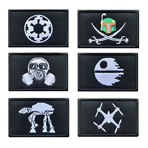 6 Set. Taktische Hook & Loop Patch Kompatibel mit Star War, Außerirdische Dekorative Applikation Film Abzeichen Bänder Patch für Airsoft Rucksack Mütze Jacke Weste Tasche Kappen Sammeln 6 Set. Taktische Hook & Loop Patch Kompatibel mit Star War, Außerirdische Dekorative Applikation Film Abzeichen Bänder Patch für Airsoft Rucksack Mütze Jacke Weste Tasche Kappen Sammeln von Zcketo