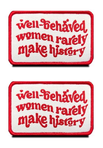 Aufnäher mit Aufschrift "Well Behaved Women Rarely Make History" mit Klettverschluss, bestickt, Biker-Meme, Spruch, Moral, trendiger Aufnäher, DIY-Applikation, Zubehör für Mädchen, Frauen, Rucksäcke Aufnäher mit Aufschrift "Well Behaved Women Rarely Make History" mit Klettverschluss, bestickt, Biker-Meme, Spruch, Moral, trendiger Aufnäher, DIY-Applikation, Zubehör für Mädchen, Frauen, Rucksäcke von Zcketo