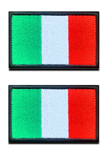 Aufnäher mit italienischer Flagge, bestickt, taktisch, Militär, italienisch, IT-National, Applikation, Klettverschluss, für Hüte, Rucksack, Jacken, Jeans, Kleidung, Uniform, Weste, 2 Stück Aufnäher mit italienischer Flagge, bestickt, taktisch, Militär, italienisch, IT-National, Applikation, Klettverschluss, für Hüte, Rucksack, Jacken, Jeans, Kleidung, Uniform, Weste, 2 Stück von Zcketo