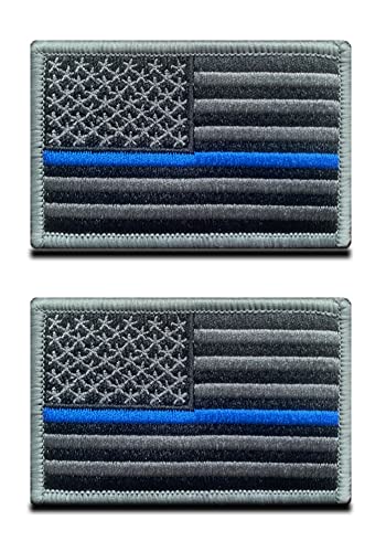 Aufnäher mit taktischer amerikanischer Flagge, dünne blaue Linie, Polizei, Klettverschluss, bestickter Verschluss, USA-Flagge, Aufnäher, US-Flagge, Aufnäher, Vereinigte Staaten von Amerika, von Zcketo