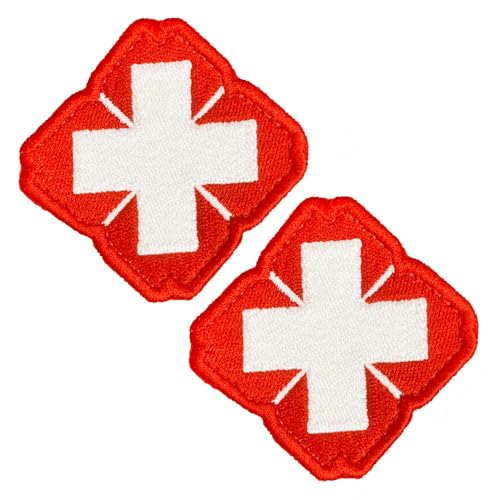 Medizinisches Kreuz, bestickt, Klettverschluss, Notfall-Hilfe-Patch, perfekt für Erste-Hilfe-Tasche, EMT, EMS, Trauma, Erste Reaktion, Rettungsset, taktisches Outdoor-Set, 2 Stück Medizinisches Kreuz, bestickt, Klettverschluss, Notfall-Hilfe-Patch, perfekt für Erste-Hilfe-Tasche, EMT, EMS, Trauma, Erste Reaktion, Rettungsset, taktisches Outdoor-Set, 2 Stück von Zcketo