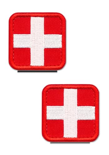 Notfall-Patches mit rot-weißem Kreuz, bestickt, perfekt für Erste-Hilfe-Tasche, EMT, EMS, Trauma, Medizin, Sanitäter, Rettungssanitäter, Rettungsset, taktische Aktivitäten, 2 Stück Notfall-Patches mit rot-weißem Kreuz, bestickt, perfekt für Erste-Hilfe-Tasche, EMT, EMS, Trauma, Medizin, Sanitäter, Rettungssanitäter, Rettungsset, taktische Aktivitäten, 2 Stück von Zcketo