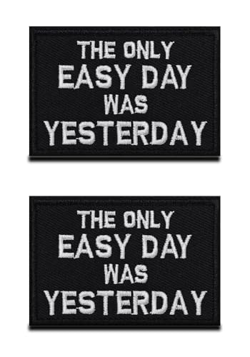 Only Easy Day was Yesterday, taktischer lustiger Aufnäher, bestickt, Moral-Applikation, Klettverschluss, Biker-Emblem, trendiger Aufnäher für Rucksäcke, Uniformen, Jacken, Westen, 2 Stück Only Easy Day was Yesterday, taktischer lustiger Aufnäher, bestickt, Moral-Applikation, Klettverschluss, Biker-Emblem, trendiger Aufnäher für Rucksäcke, Uniformen, Jacken, Westen, 2 Stück von Zcketo