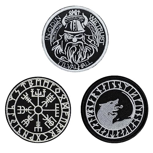 Set of 3 Nordische Wikinger-Rune Wikinger Kompass Morale kompatibel mit Klett Patches Wikinger Piraten Wikinger Katzen Viking Gott Moral Patch zum Tasche Rucksack Kappen Hund Weste Sammlung Set of 3 Nordische Wikinger-Rune Wikinger Kompass Morale kompatibel mit Klett Patches Wikinger Piraten Wikinger Katzen Viking Gott Moral Patch zum Tasche Rucksack Kappen Hund Weste Sammlung von Zcketo