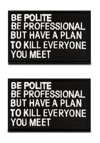 Taktischer Aufnäher mit Aufschrift "Be Polite Be Professional", mit lustigem Spruch "Be Polite Be Professional", mit Haken und Schlaufe, bestickt mit Biker-Zitat, für Kleidung, Rucksack, Taschen Taktischer Aufnäher mit Aufschrift "Be Polite Be Professional", mit lustigem Spruch "Be Polite Be Professional", mit Haken und Schlaufe, bestickt mit Biker-Zitat, für Kleidung, Rucksack, Taschen von Zcketo
