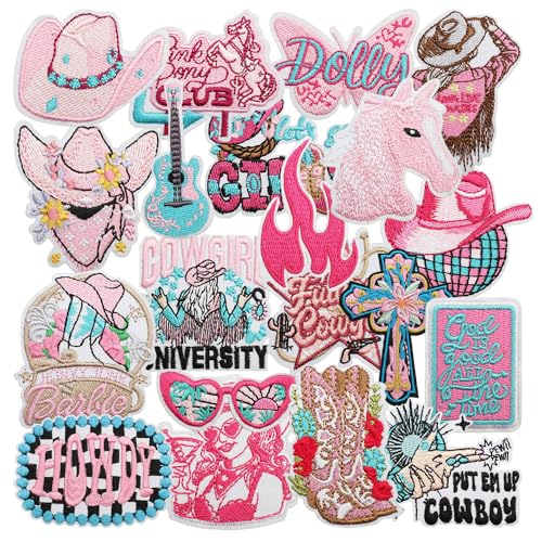 Western-Cowgirl-Aufnäher zum Aufbügeln für Hut, trendige, ästhetische Mädchen, bestickte Applikation für Rucksäcke, Kleidung, Jacken, Jeans, Kleider, DIY-Nähzubehör, 20 Stück Western-Cowgirl-Aufnäher zum Aufbügeln für Hut, trendige, ästhetische Mädchen, bestickte Applikation für Rucksäcke, Kleidung, Jacken, Jeans, Kleider, DIY-Nähzubehör, 20 Stück von Zcketo