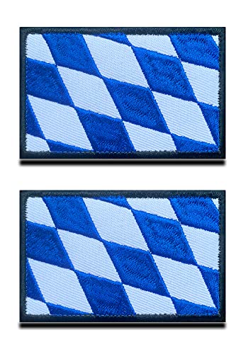 Zcketo 2 St. Bundesland Bayern Flagge Klett - Taktisch Bayerisch Emblem, Bestickter Aufnäher mit Klettverschluss, Militär Klettbänder für Rucksäcke Kleidung Taschen Uniform Weste Jersey Reisen -Blau von Zcketo