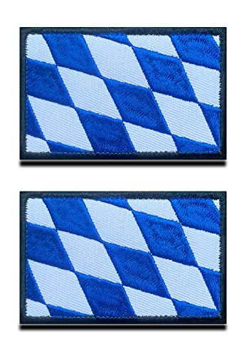 2 St. Bundesland Bayern Flagge Patch- Taktisch Bayerisch Emblem, Bestickter Aufnäher mit Verschluss, Militär Bänder für Rucksäcke Kleidung Taschen Uniform Weste Jersey Reisen -Blau 2 St. Bundesland Bayern Flagge Patch- Taktisch Bayerisch Emblem, Bestickter Aufnäher mit Verschluss, Militär Bänder für Rucksäcke Kleidung Taschen Uniform Weste Jersey Reisen -Blau von Zcketo