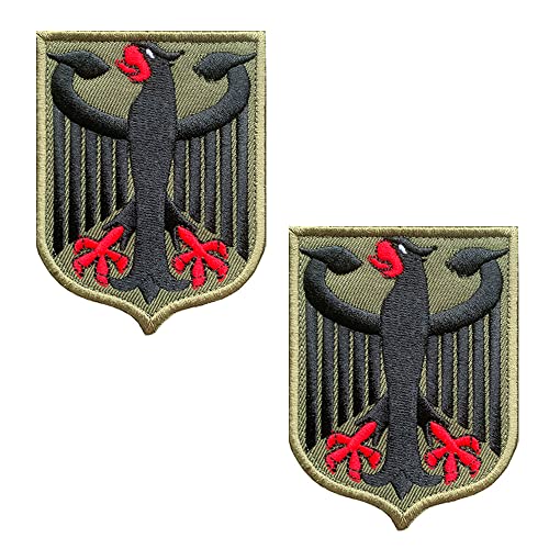 Zcketo 2 St. Deutschland Adler Patch Taktisch Adler-Schild Patch für Kleidung Taschen Rucksack Uniform Weste Hundegeschirr Militär Taktisch Draussen Ausrüstung von Zcketo