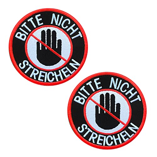 2 St. Taktisch Service Dog "BITTE NICHT STREICHELN" Emblem Bestickter Gestickt Abzeichen Service Hund Militär Patch für Mittelgroße und Große Hunde Weste Harness Kleidung von Zcketo