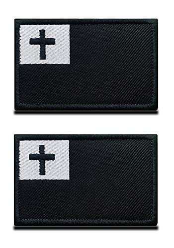 2 St. Taktischer Aufnäher mit christlicher Flagge,Jesús Kreuz Sinnbild, Klettverschluss, Militär-Patch für Rucksäcke Mützen Taschen Weste Hundegeschirr Helm Stiefeln Militär Taktisch von Zcketo