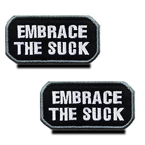 Zcketo 2 Stück Tactical Embrace The Suck Military bestickte Applikation Haken & Schlaufe Lustiges Suck Emblem Patch von Zcketo