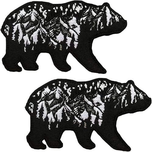 Zcketo 2 Stück der farbigen Waldgebiete im Bären Nationalpark "Waldberge im Bären" und Souvenir Bären bestickt dekorativer Außenaufkleber Aufnäher 10 cm Biker-Emblem Zcketo 2 Stück der farbigen Waldgebiete im Bären Nationalpark "Waldberge im Bären" und Souvenir Bären bestickt dekorativer Außenaufkleber Aufnäher 10 cm Biker-Emblem von Zcketo