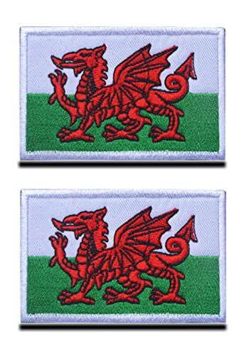 Zcketo Aufnäher, 2 Stück, Vereinigtes Königreich, Britische Union, Wales Walisischer Drache, Klettverschluss, besticktes Nationalemblem, für Fußball, Billard, Kleidung, Trikot, Rucksack, Kappen, Zcketo Aufnäher, 2 Stück, Vereinigtes Königreich, Britische Union, Wales Walisischer Drache, Klettverschluss, besticktes Nationalemblem, für Fußball, Billard, Kleidung, Trikot, Rucksack, Kappen, von Zcketo