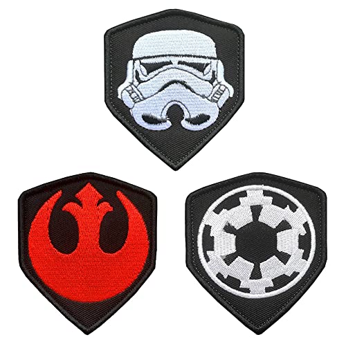 Zcketo Taktische Klett Patch für Star Wars Film Rebellen Bündnis Mandalorian Emblem Patches mit Klettverschluss für Airsoft Rucksack Mütze Jacke Weste Tasche Kappen Sammeln (3 Stück) von Zcketo