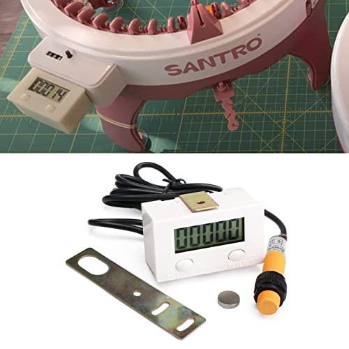 Digitaler Zähler für Strickmaschine, 0-9999 Ziffern Zähler mit magnetischem Induktionsschalter, elektronischer Handzähler, digitaler Totalizer, digitaler Zähler, LCD-Messgerät Digitaler Zähler für Strickmaschine, 0-9999 Ziffern Zähler mit magnetischem Induktionsschalter, elektronischer Handzähler, digitaler Totalizer, digitaler Zähler, LCD-Messgerät von Zcvtbye