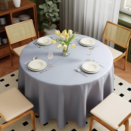 Zdada Grau Abwaschbar Tischdecken Rund Ø275cm Polyester Tischdecke, Kratzfest, Fleckschutz Tischtuch Outdoor Tischwäsche für Garten, Esszimmer, Feiern und Haushal Zdada Grau Abwaschbar Tischdecken Rund Ø275cm Polyester Tischdecke, Kratzfest, Fleckschutz Tischtuch Outdoor Tischwäsche für Garten, Esszimmer, Feiern und Haushal von Zdada