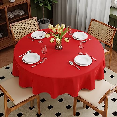 Zdada Rot Abwaschbar Tischdecken Rund Ø160cm Polyester Tischdecke, Kratzfest, Fleckschutz Tischtuch Outdoor Tischwäsche für Garten, Esszimmer, Feiern und Haushalt Zdada Rot Abwaschbar Tischdecken Rund Ø160cm Polyester Tischdecke, Kratzfest, Fleckschutz Tischtuch Outdoor Tischwäsche für Garten, Esszimmer, Feiern und Haushalt von Zdada