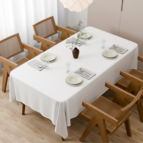Zdada Weiß Abwaschbar Tischdecken 140x240cm Rechteckig Polyester Tischdecke, Kratzfest, Fleckschutz Tischtuch Outdoor Tischwäsche für Garten, Esszimmer, Feiern und Haushalt Zdada Weiß Abwaschbar Tischdecken 140x240cm Rechteckig Polyester Tischdecke, Kratzfest, Fleckschutz Tischtuch Outdoor Tischwäsche für Garten, Esszimmer, Feiern und Haushalt von Zdada