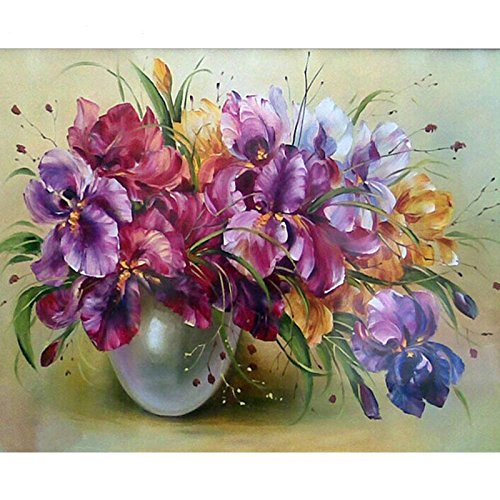Malen nach Zahlen Ölgemälde nach Zahlen Blumen Ölgemälde Färbung Nach Zahlen Zum Zeichnen Bild Dekoration Wandkunst Farben DIY (Kein Rahmen) 40x50cm von Zdklfm69