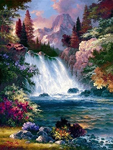 Malen nach Zahlen Ölgemälde nach Zahlen DIY Berg Wasserfall Landschaftsmalerei Acrylfarbe Auf Leinwand Für Wohnkultur Ölgemälde Geschenk 40x50cm Malen nach Zahlen Ölgemälde nach Zahlen DIY Berg Wasserfall Landschaftsmalerei Acrylfarbe Auf Leinwand Für Wohnkultur Ölgemälde Geschenk 40x50cm von Zdklfm69