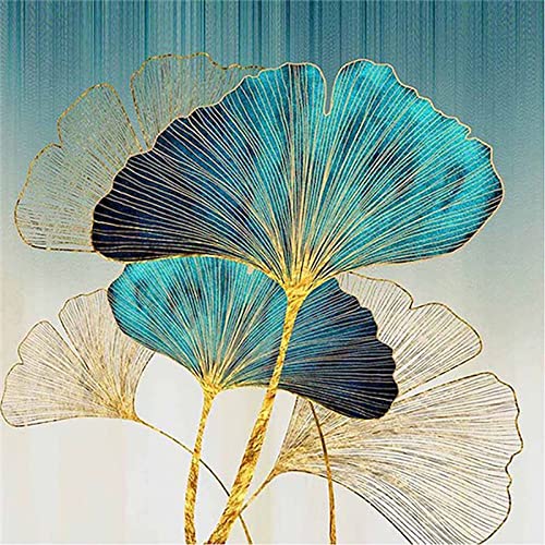 Malen nach Zahlen Ölgemälde nach Zahlen DIY Ginkgo Biloba Blatt Für Erwachsene Kits Handgemalte Blume Ölgemälde Leinwand Zeichnung Dekor 40x50cm von Zdklfm69