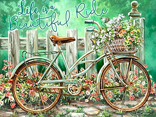 Malen nach Zahlen Ölgemälde nach Zahlen DIY Leinwand Kits Landschaft handbemalt Geschenk Malen nach Zahlen Fahrrad Dekor für Zuhause 40x50cm von Zdklfm69
