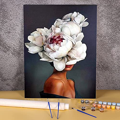 Zdklfm69 Malen nach Zahlen Ölgemälde nach Zahlen Mädchen Blume Malen Nach Zahlen Malset Acrylfarben Handgemachte Erwachsene Handarbeit (Kein Rahmen) 40x50cm von Zdklfm69