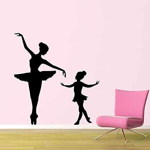 Zdklfm69 WandSticker Wandtattoos Elegante große Ballerina Kleine Ballerina Kinderzimmer Mädchenzimmer Vinyl Ballett Innen Kunst Wandbild 84x150cm von Zdklfm69