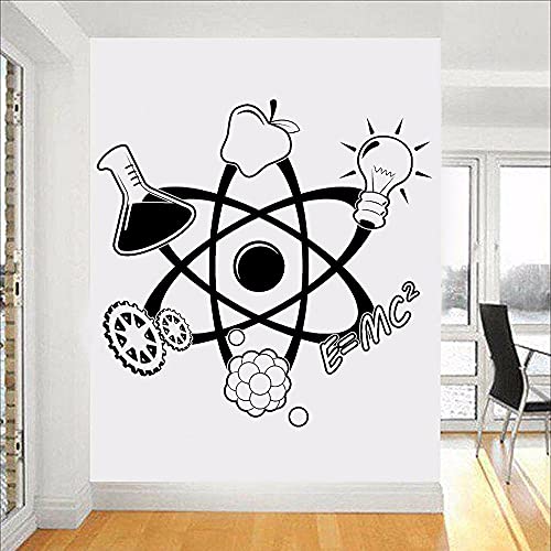 Zdklfm69 WandSticker Wandtattoos Wissenschaft Atom Zitate Lehrer Schule Klassenzimmer Lustige Bildung Vinyl Art Home Room Decor 77x78cm von Zdklfm69