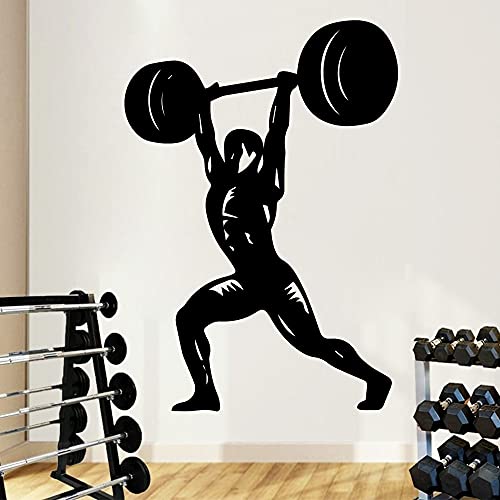 Zdklfm69 Wandtattoos Wandaufkleber DIY Kunst Fitness Mann Wohnkultur Vinyl Für Fitnessraum Wasserdicht DIY Dekoration Zubehör 77x109cm von Zdklfm69