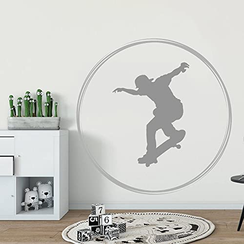 Zdklfm69 Wandtattoos Wandaufkleber Skater Boy Moon Jump Tricks Aufkleber Design Home Wohnzimmer Dekoration 57x57cm von Zdklfm69