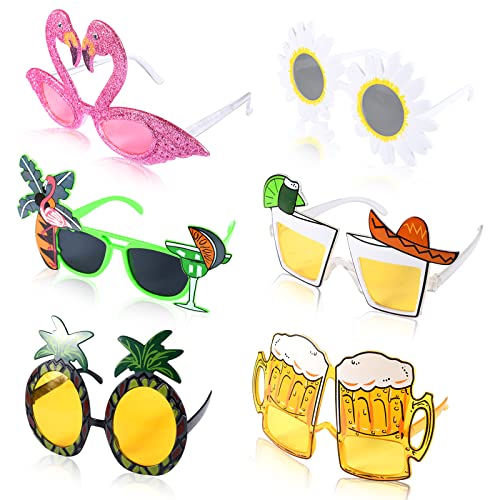 Hawaiian Tropical Party Brille Set,Lustiges Sonnenbrillen Set 6 Paar,Neuheit Partybrille,Luau Beach Party Kostüm Dekoration,Brillen Neuheit Party Photo Booth für Kinder Erwachsene Hawaiian Tropical Party Brille Set,Lustiges Sonnenbrillen Set 6 Paar,Neuheit Partybrille,Luau Beach Party Kostüm Dekoration,Brillen Neuheit Party Photo Booth für Kinder Erwachsene von ZeYou