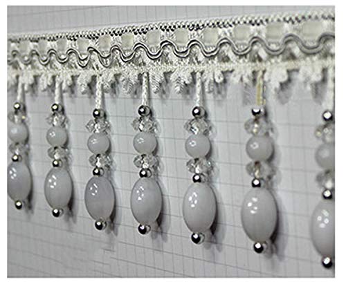 Zeagro Geflochtene Perlen zum Aufhängen mit Quasten, Fransenborte, Stoffband, Band, Vorhangband, Tischdekoration, 91 cm von Zeagro