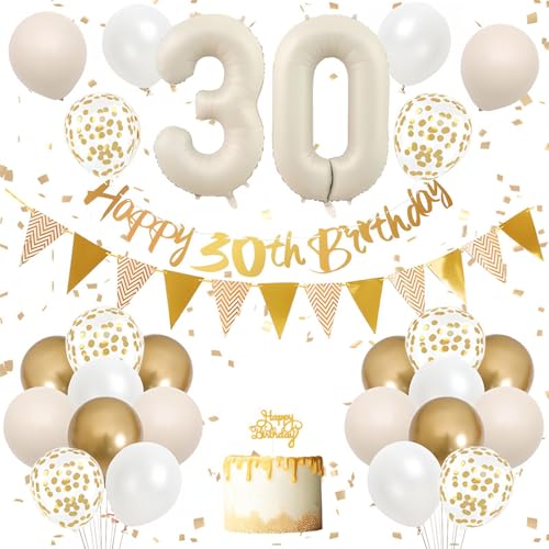 30 Weiß Geburtstag Dekorationen Sets, Geburtstag Banner mit Geburtstag Kuchen Topper Zahl 30 Folienballon Salbeigrün Weiß Gold Geburtstag Luftballons für 30 Jahre Alt Geburtstag Party Dekoration 30 Weiß Geburtstag Dekorationen Sets, Geburtstag Banner mit Geburtstag Kuchen Topper Zahl 30 Folienballon Salbeigrün Weiß Gold Geburtstag Luftballons für 30 Jahre Alt Geburtstag Party Dekoration von Zeaicos