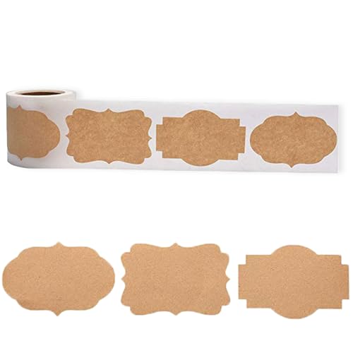 300 Stücke Kraft Etiketten Aufkleber, Etiketten Rolle Kleine Klebepunkte Kraft, Geschenk Dekor Sticker, Sticker für Flasche Handwerk Geschenkverpackung von Zeaicos