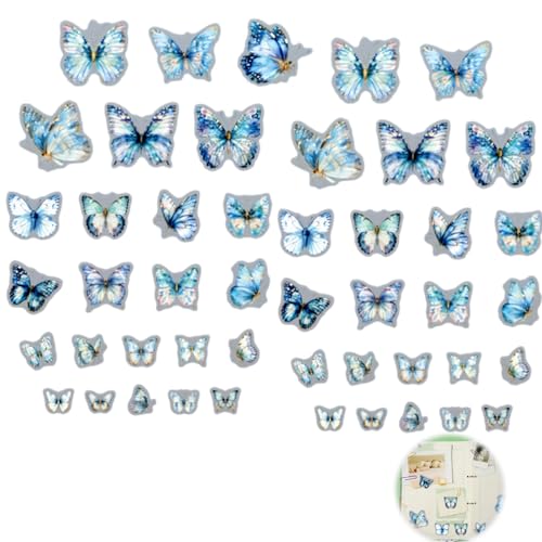 50 Stück Schmetterling Aufkleber Bunte, Schmetterling Sticker Selbstklebende Dekoration Transparentes für Fotoalbum, für DIY Dekoration, Scrapbooking von Zeaicos