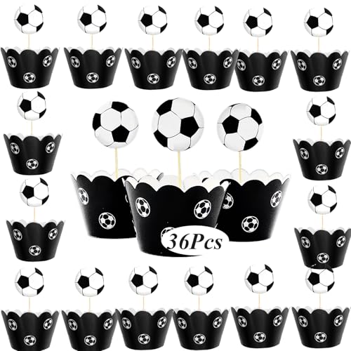 36 Stücke Fußball Cupcake Toppern Muffinförmchen Papier Cupcake Deko Muffin Topper Fussball Cupcake Wrapper für Kinder Geburtstag Party, Babyparty, Kuchendekoration 36 Stücke Fußball Cupcake Toppern Muffinförmchen Papier Cupcake Deko Muffin Topper Fussball Cupcake Wrapper für Kinder Geburtstag Party, Babyparty, Kuchendekoration von Zeaicos
