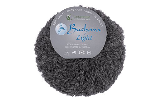 Lanamania BL03 Buchara Light Garn, Wolle, grau, 15 x 13 x 8 cm von Zealana