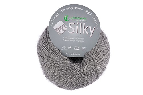 Lanamania S04 Silky Garn, Wolle, grau, 15 x 13 x 8 cm von Zealana